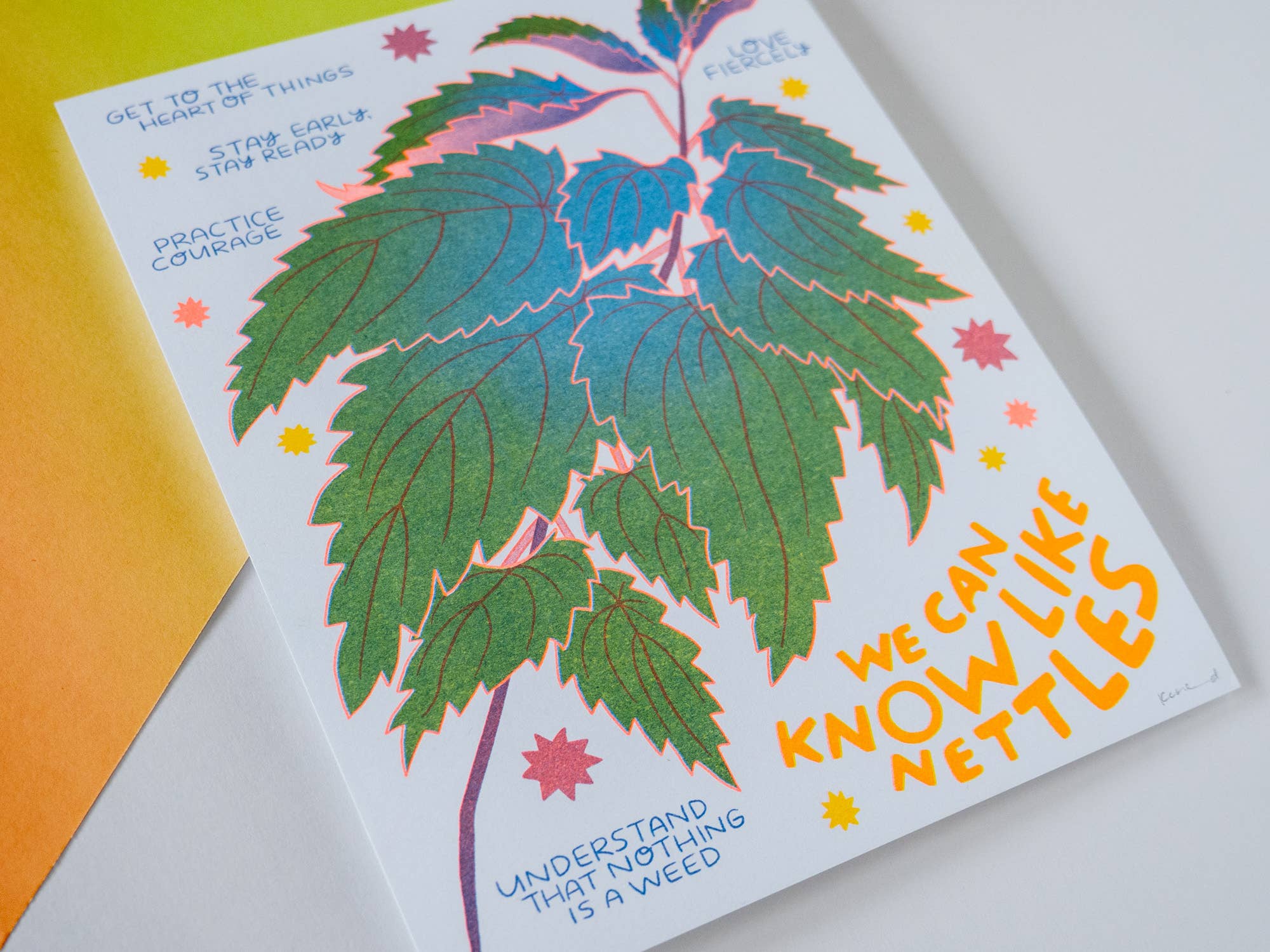 We Can Know Like Nettles - Risograph Art Print