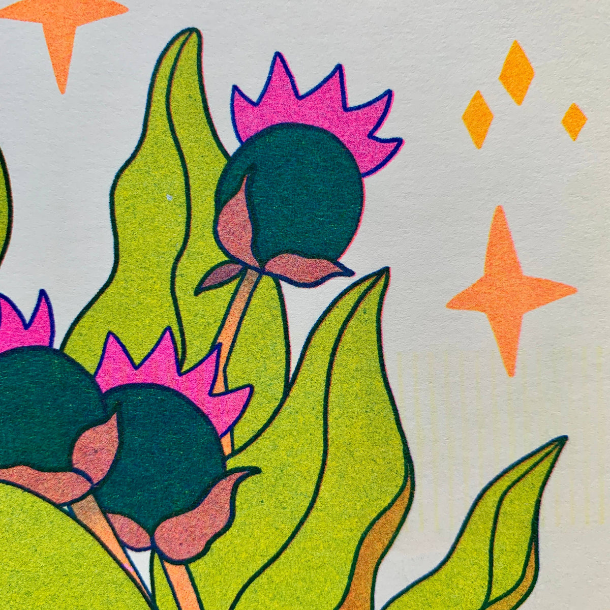 We Can Go Deep Like Burdock - Risograph Art Print