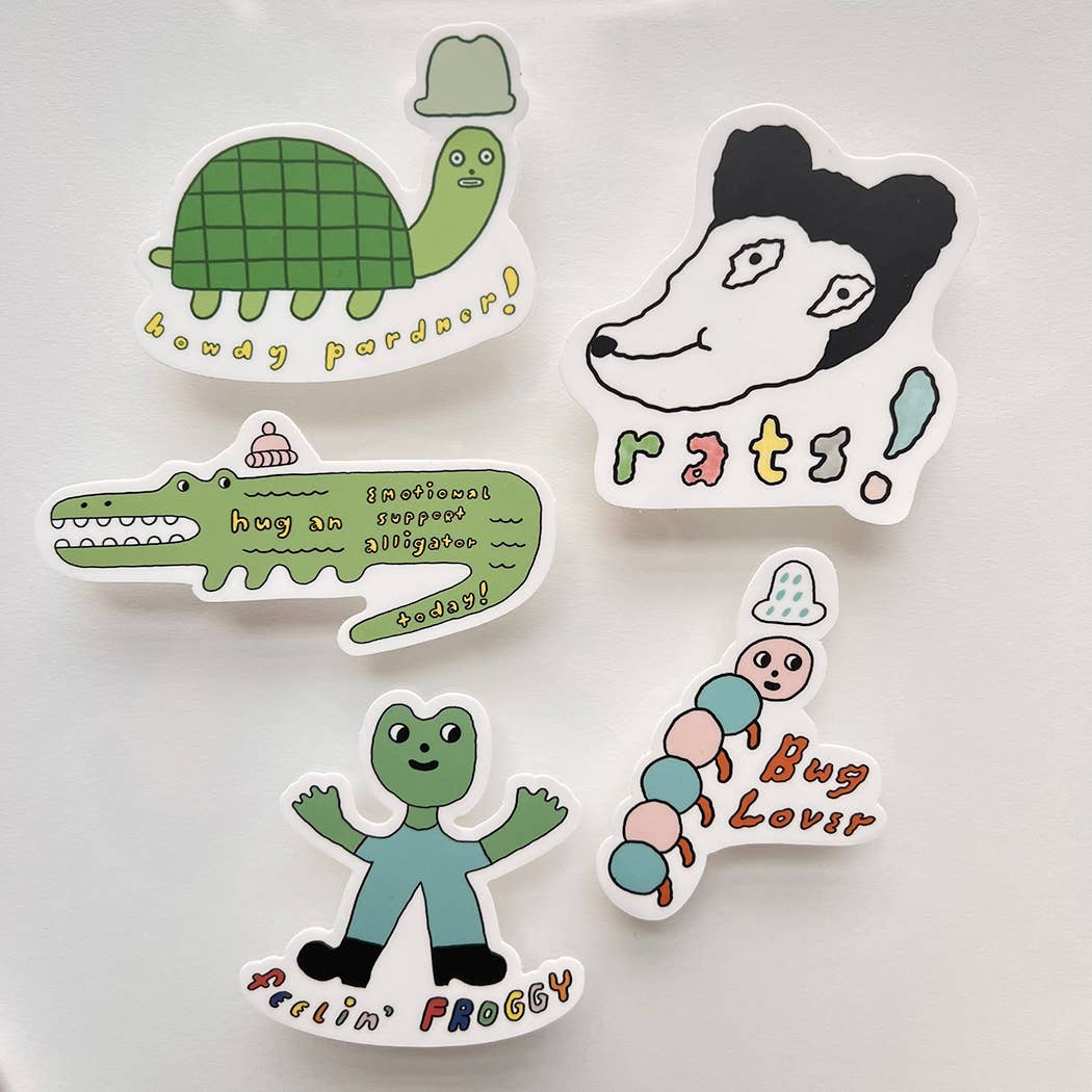 Howdy pardner turtle vinyl sticker