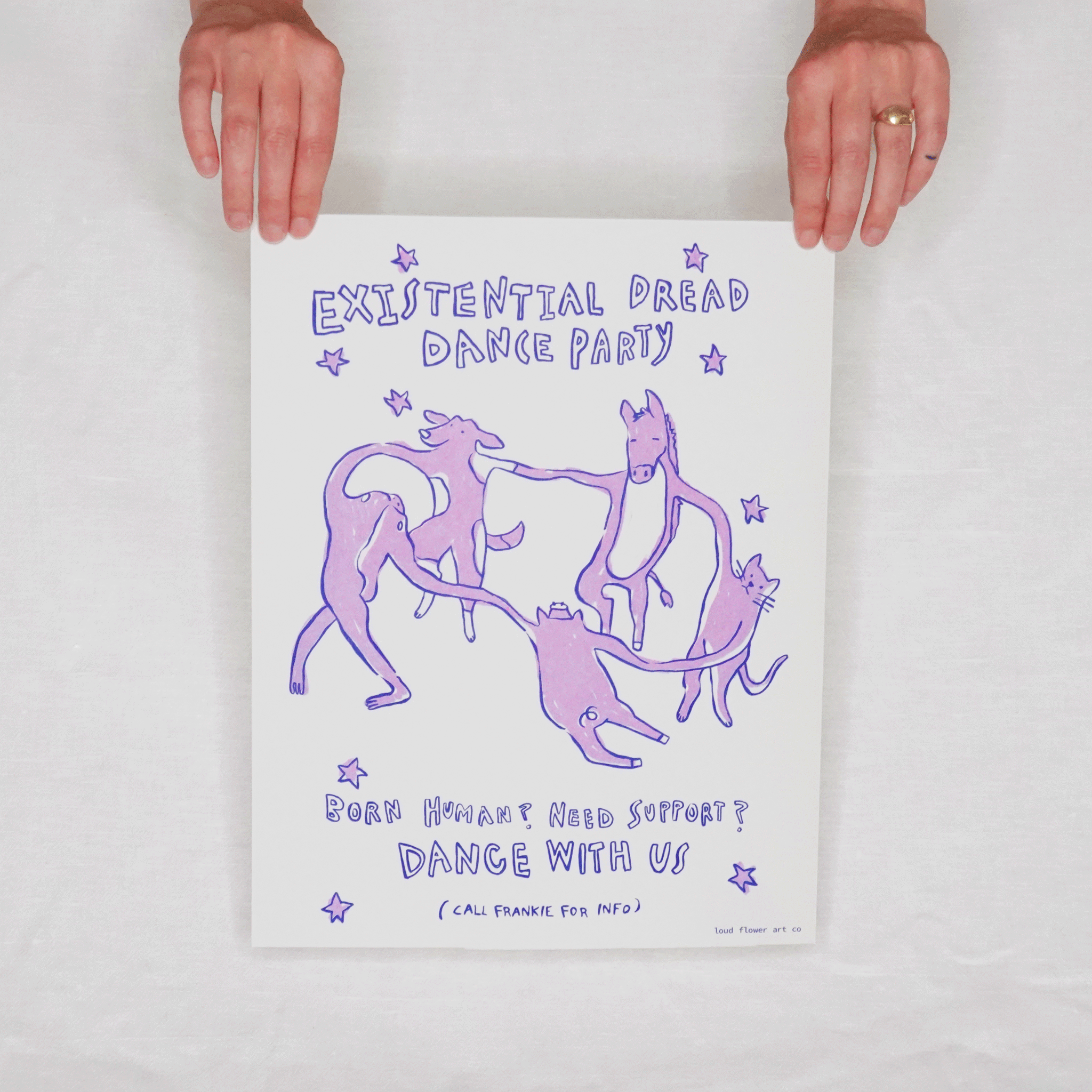 Existential Dread Dance Party Risograph Poster
