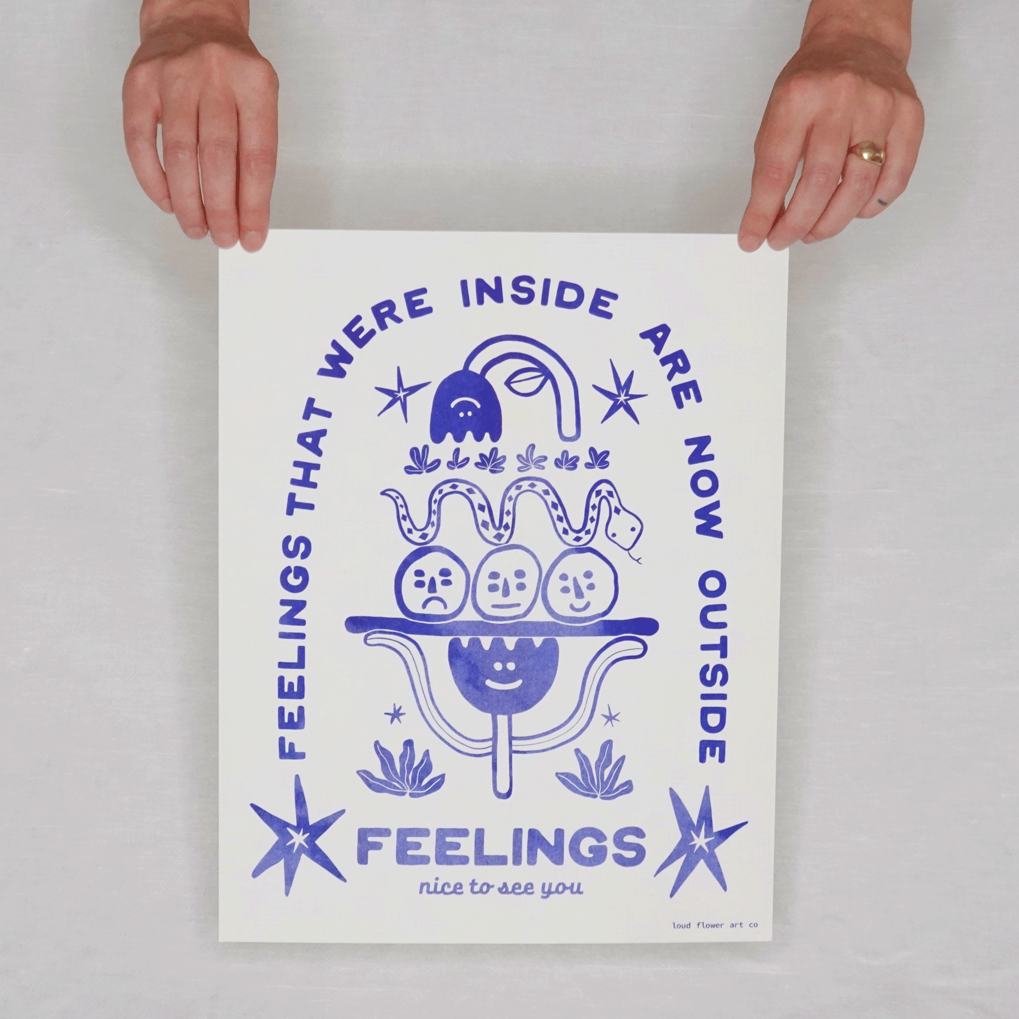 Nice to See You Feelings Risograph Poster