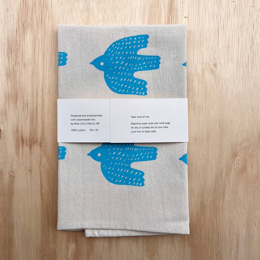 Bird tea towel