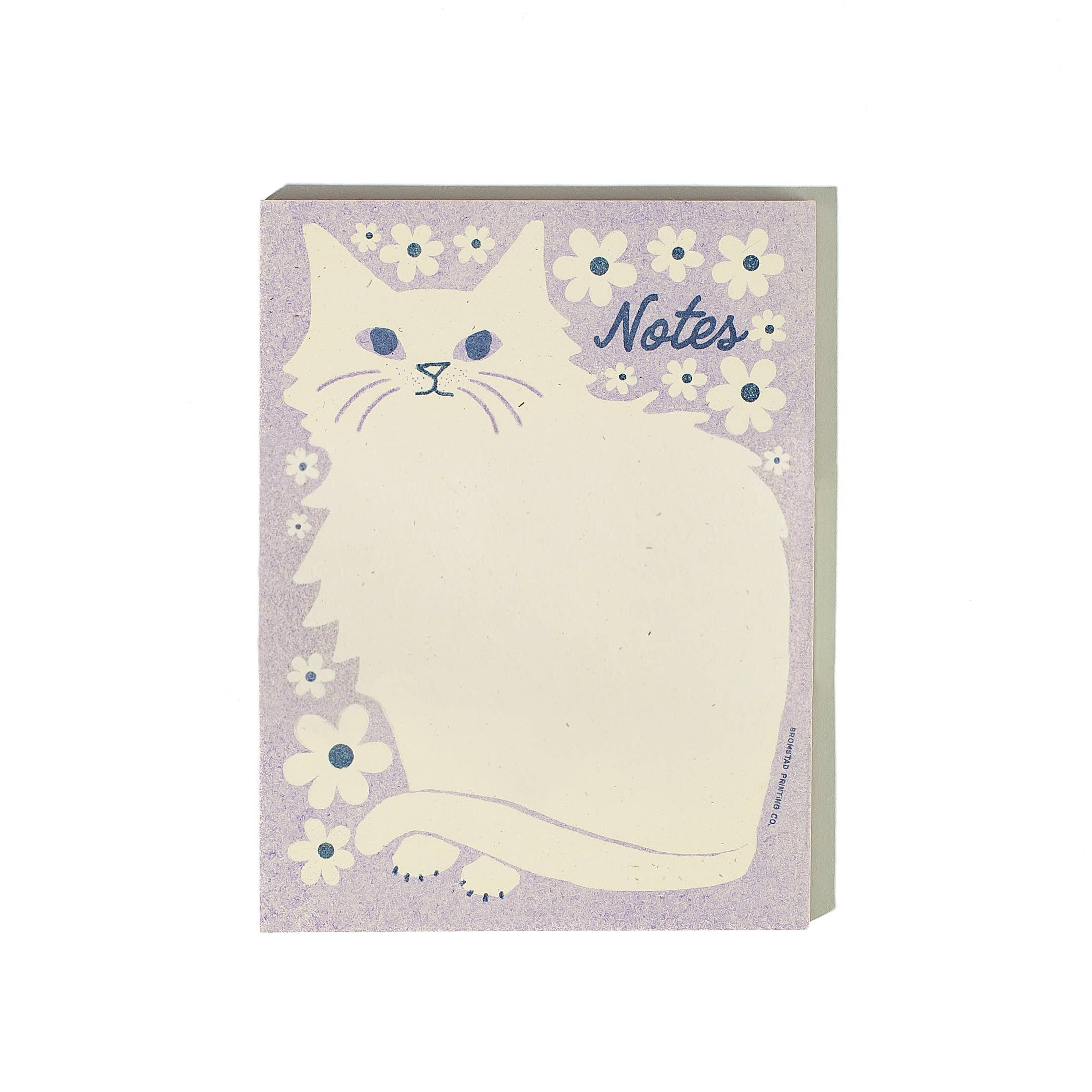 Negative Space Floral Cat - Risograph A2 Notepad