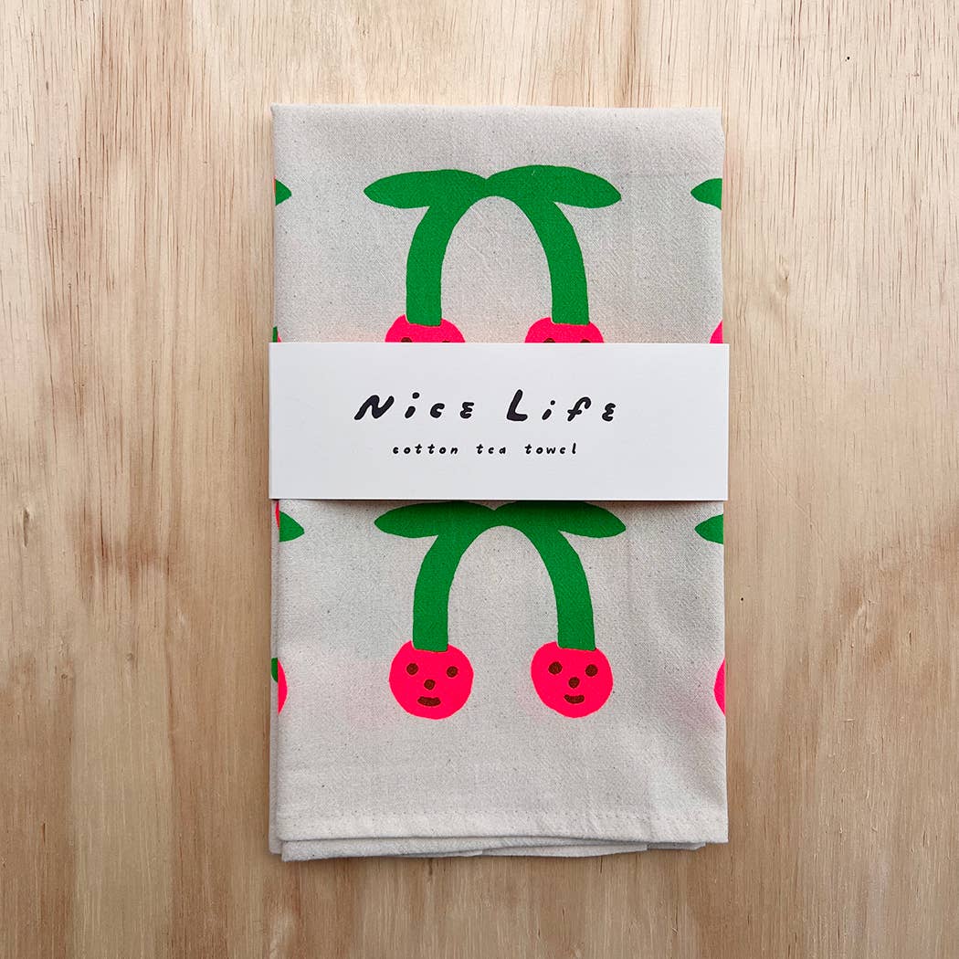 Cherry tea towel