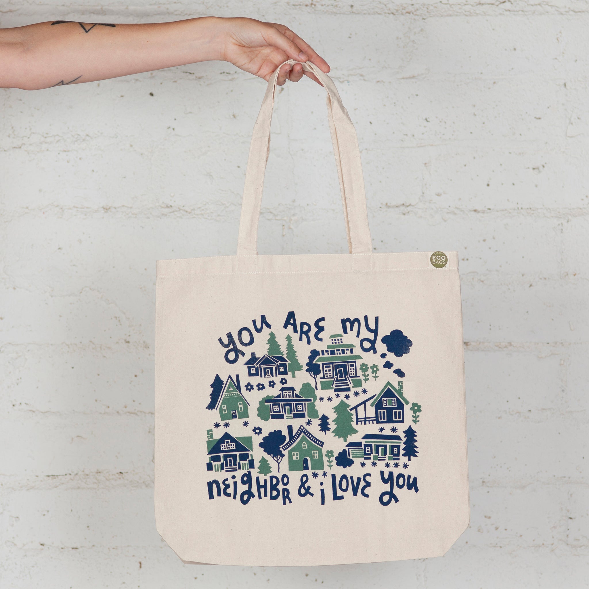 Large Natural Market Tote - Spread the Local Love