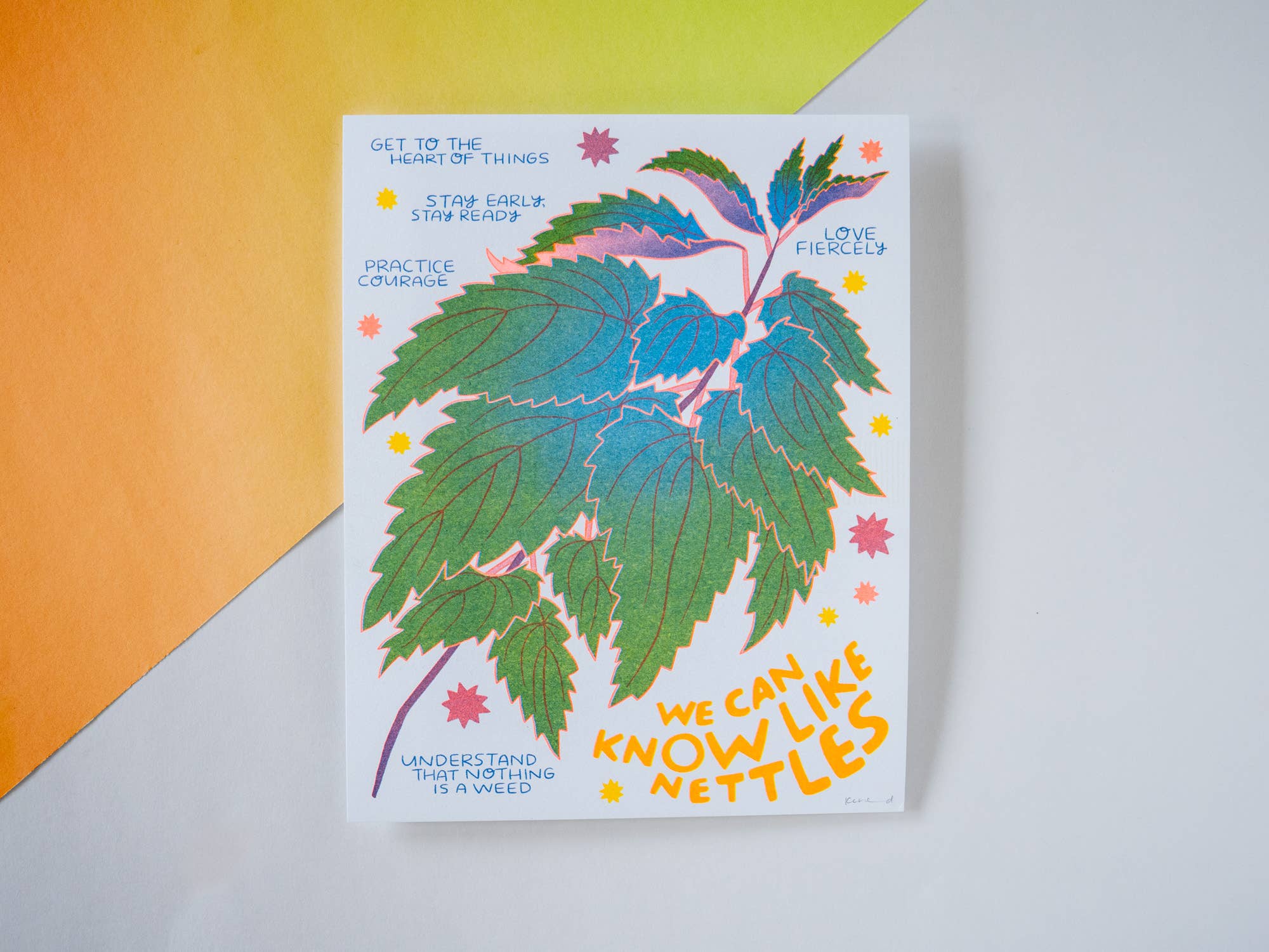We Can Know Like Nettles - Risograph Art  Print
