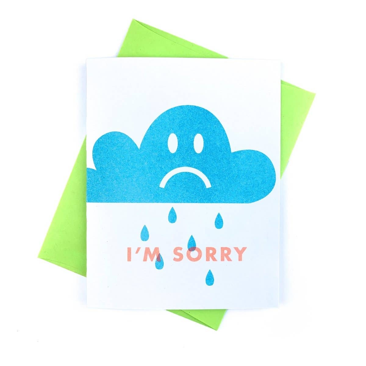 I'm Sorry Cloud - Risograph Greeting Card