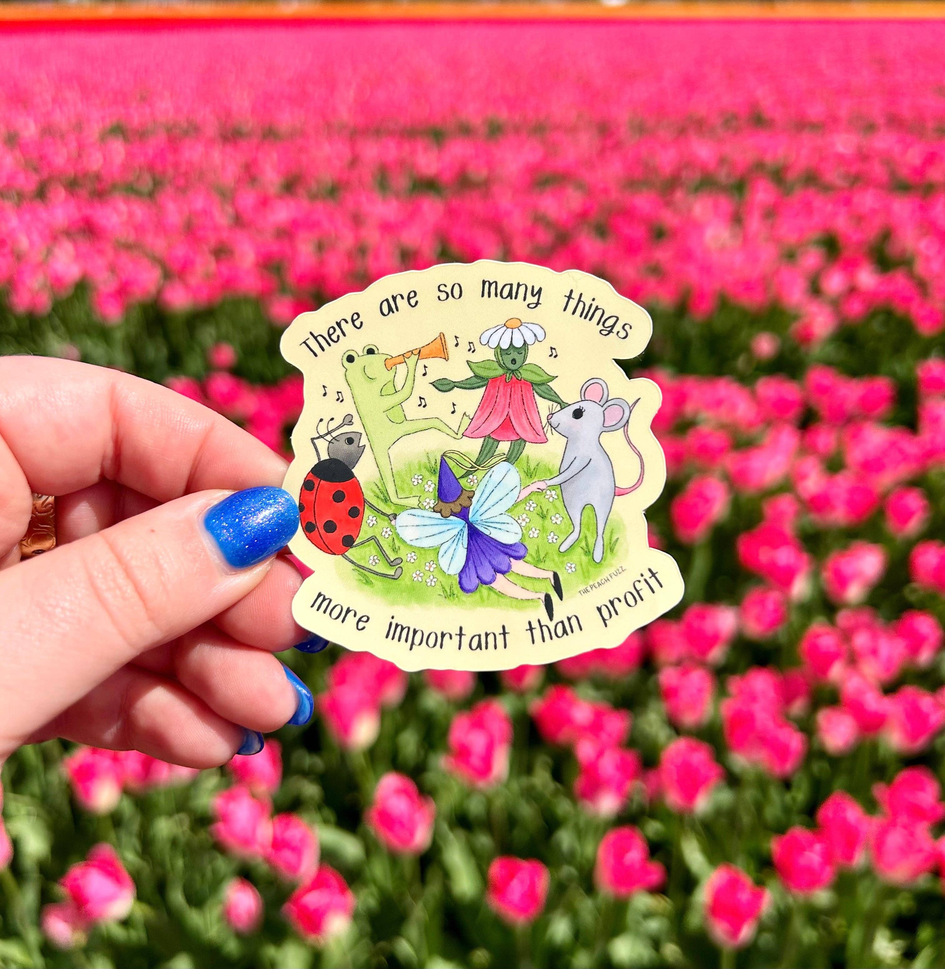 More Important Than Profits Sticker