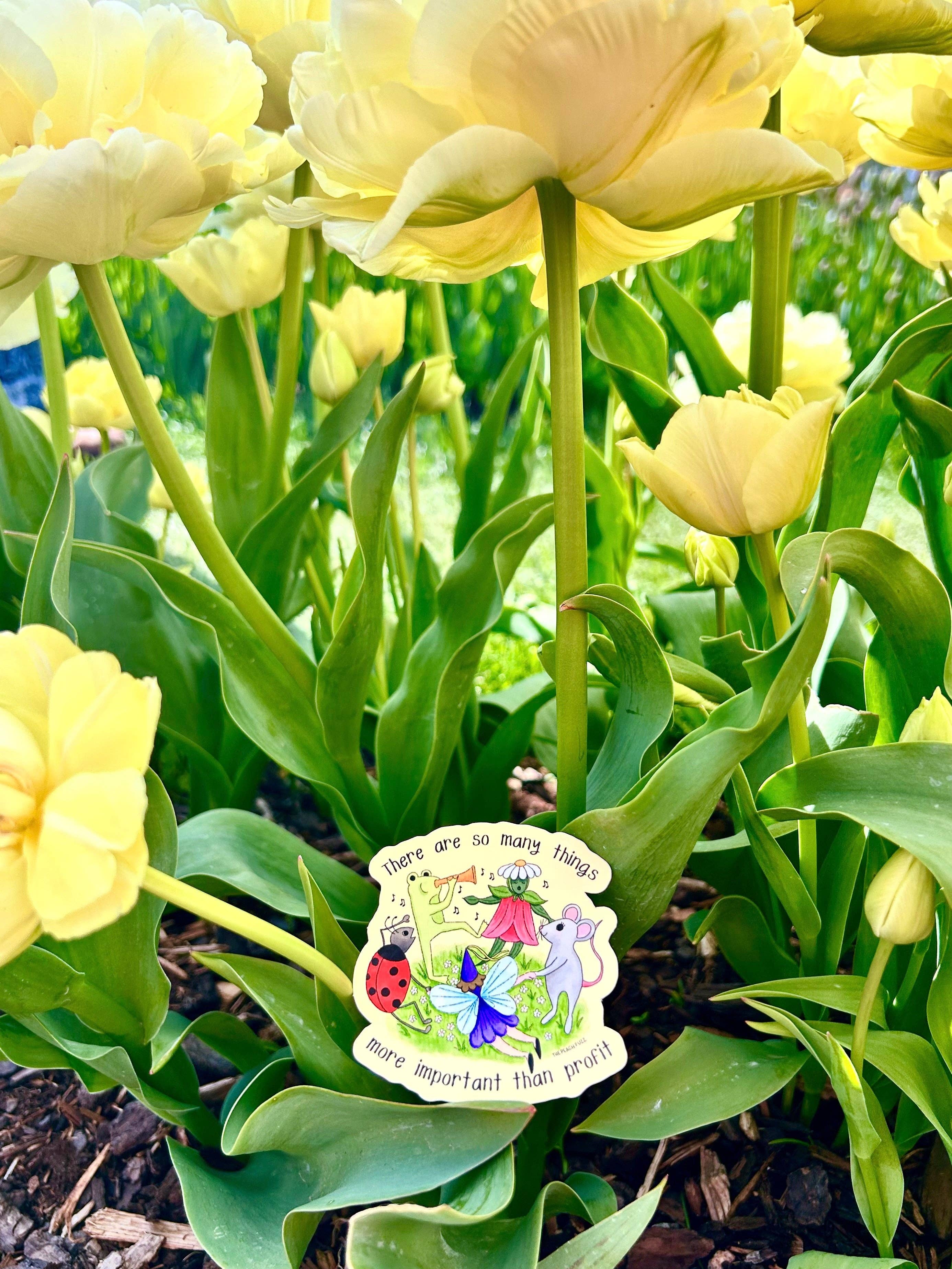 More Important Than Profits Sticker