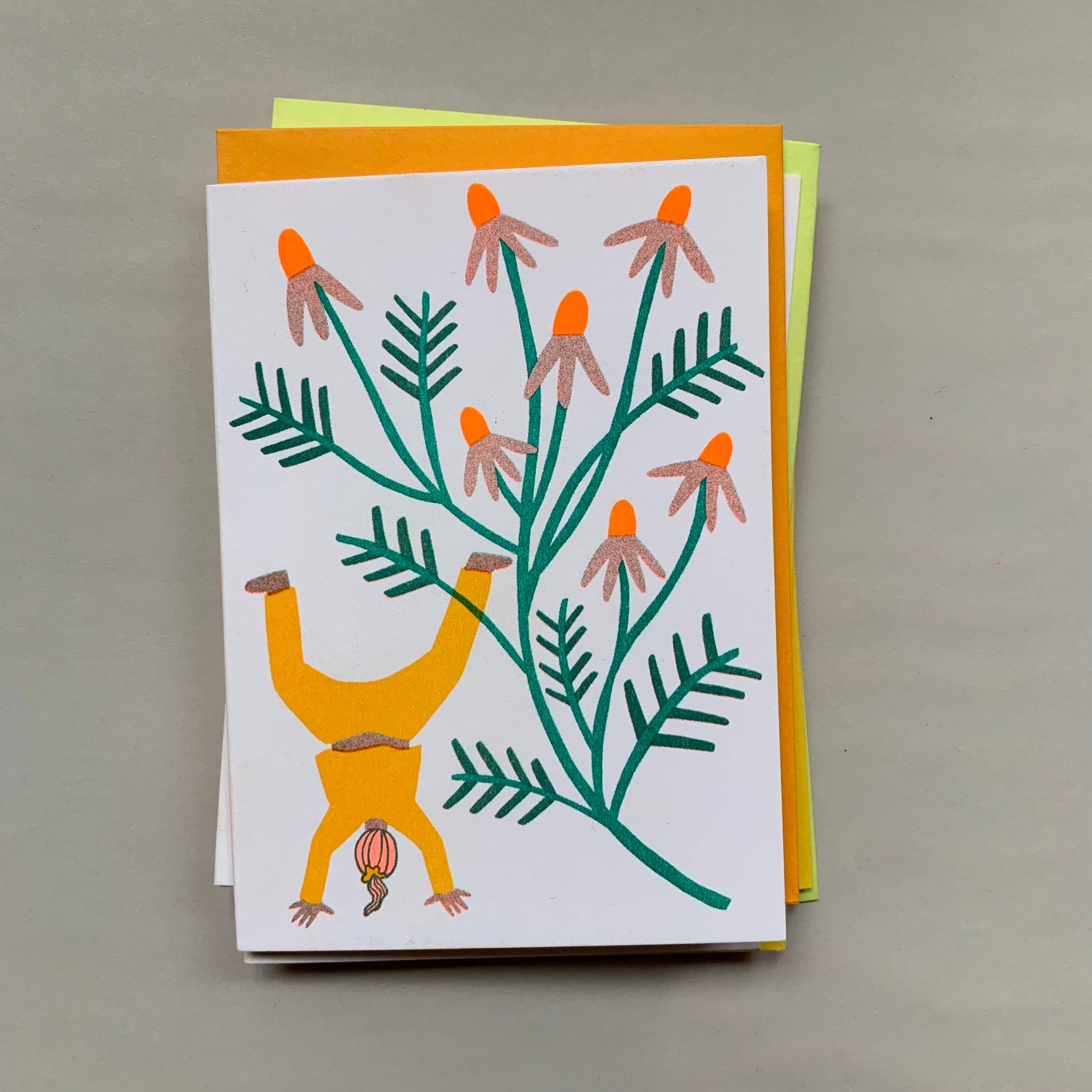 Chamomile - Blooming Risograph Mini (4-bar) Card