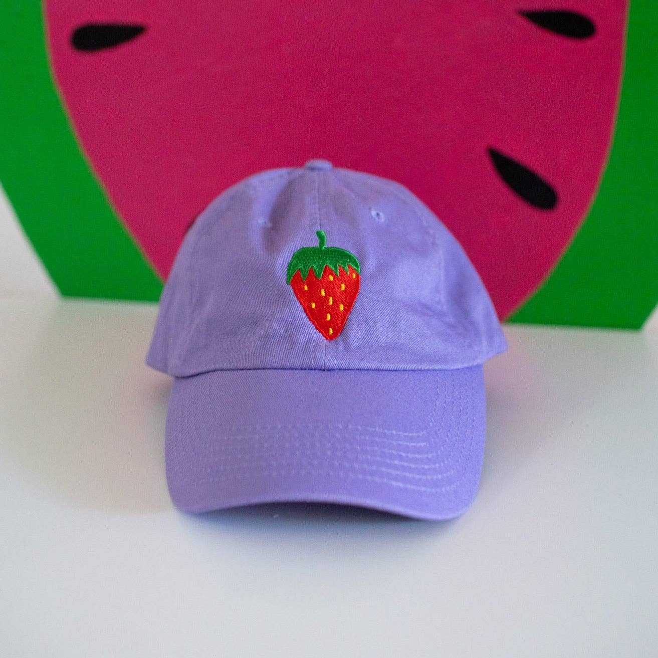 Embroidered Strawberry Hat