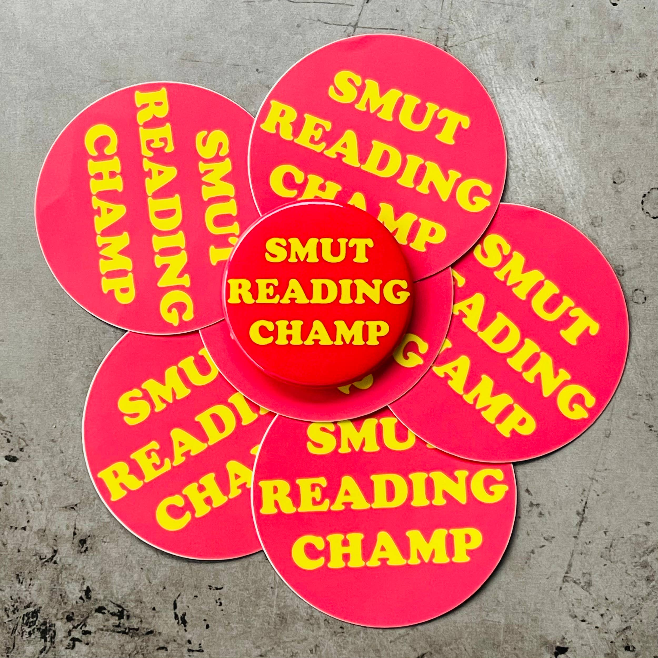 Smut reading Champ Sticker 3” romance book bookstore