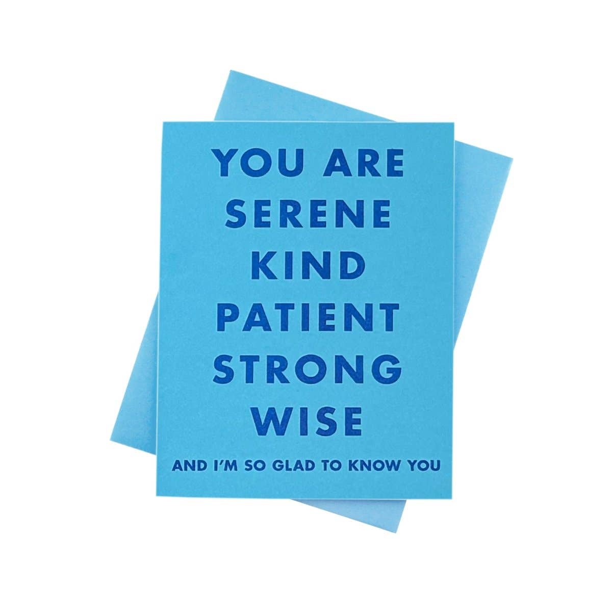 "You Are Serene..." Gratitude Risograph Card