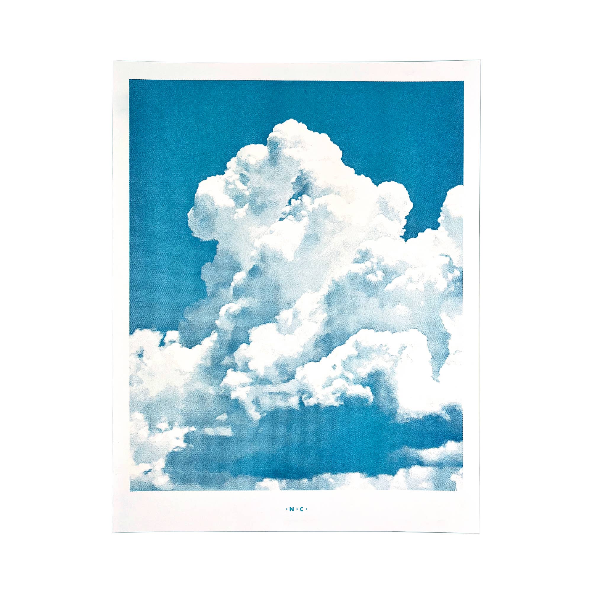 Southwest Clouds Cumulus Congestus - Art Risograph Print