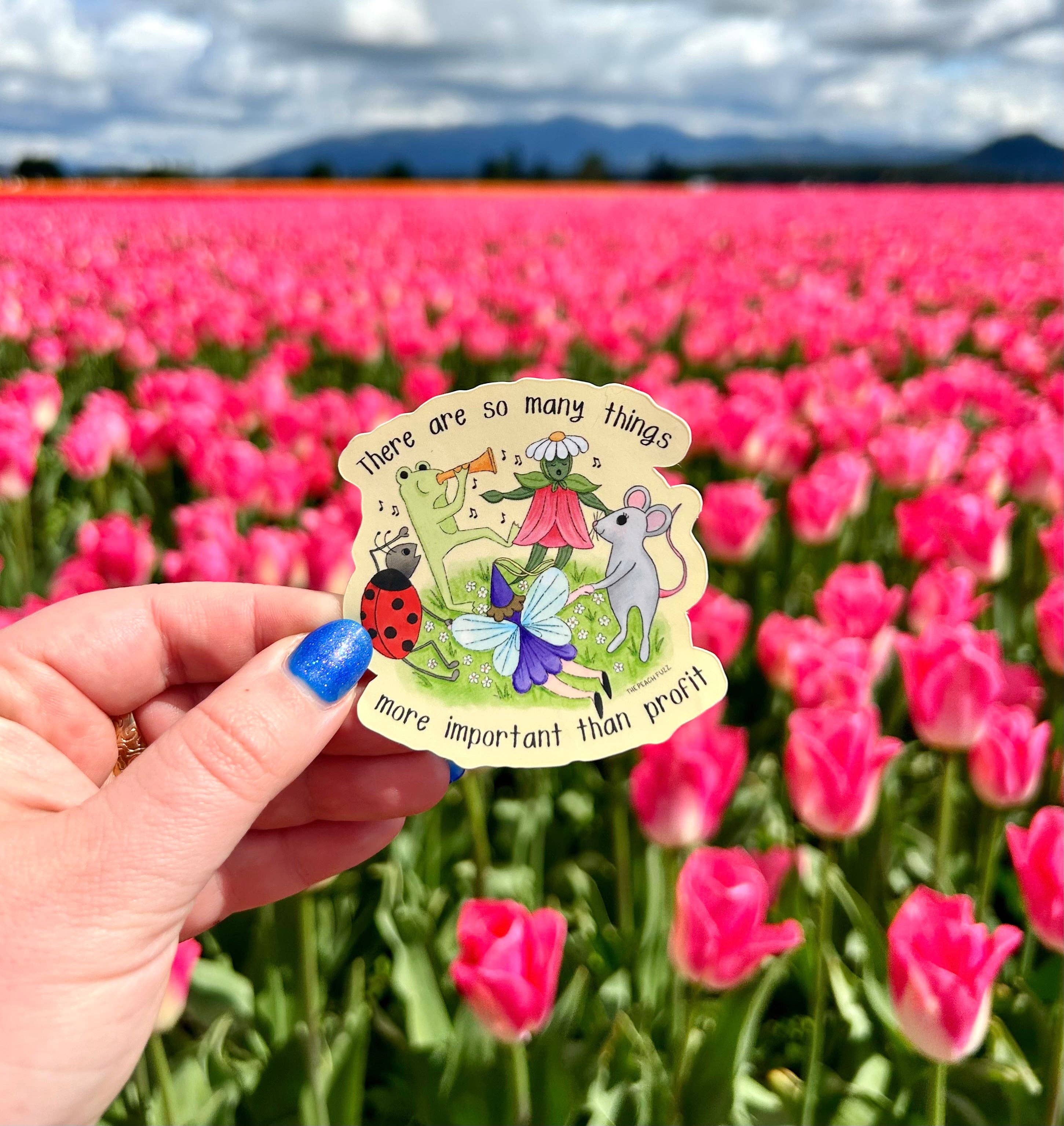 More Important Than Profits Sticker