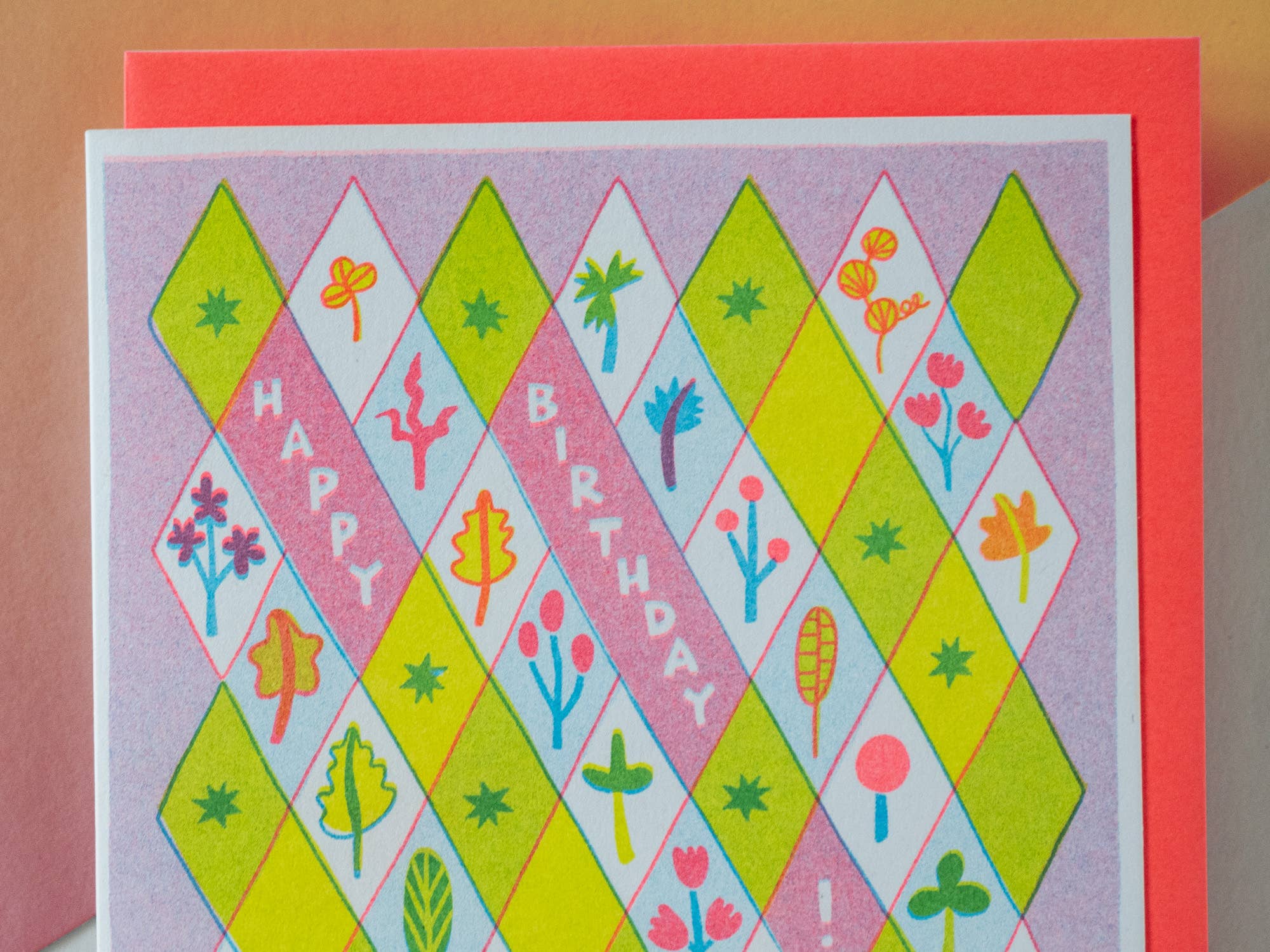 Little Diamonds Birthday - Risograph Greeting Card