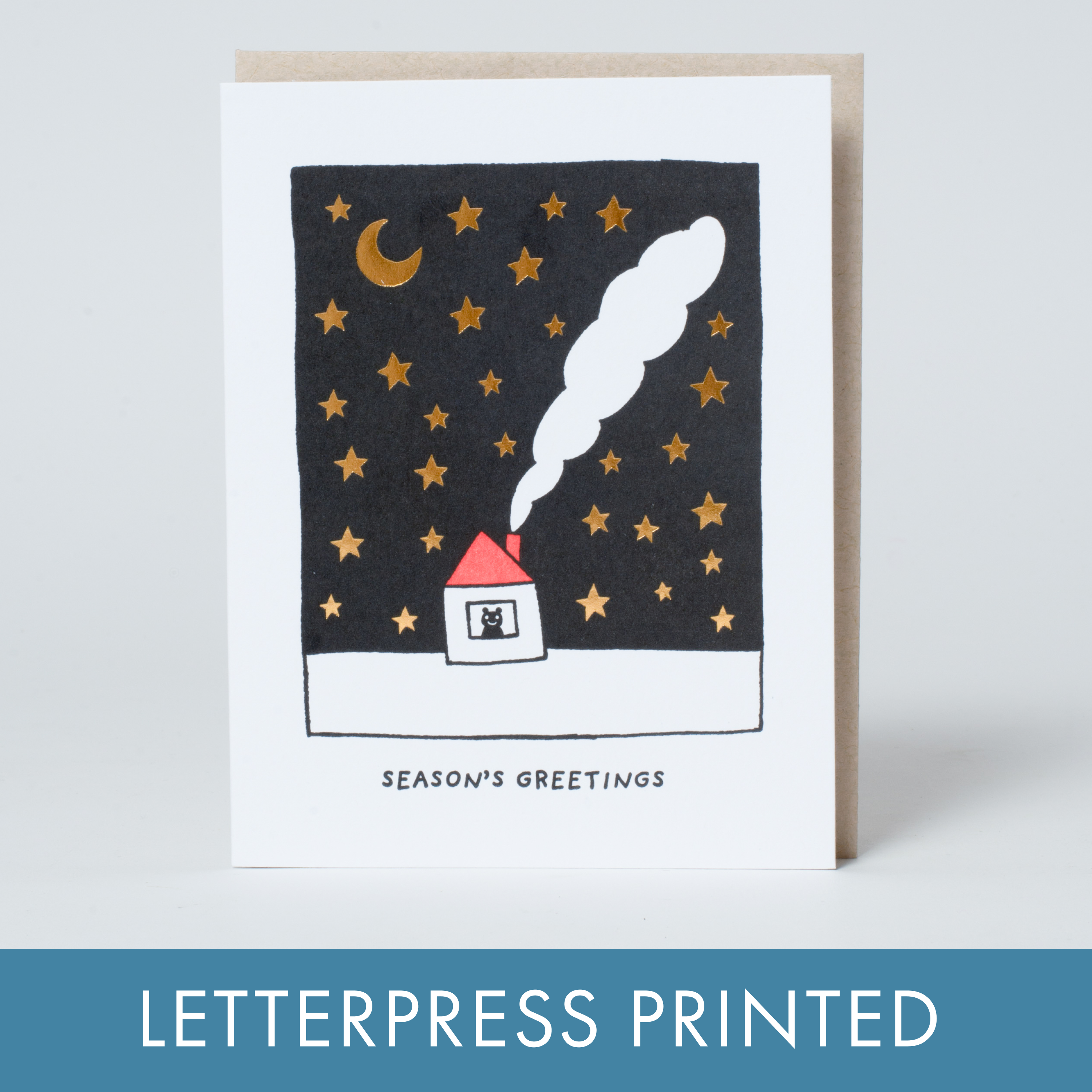 Starry Night Letterpress Holiday Card by Fugu Fugu