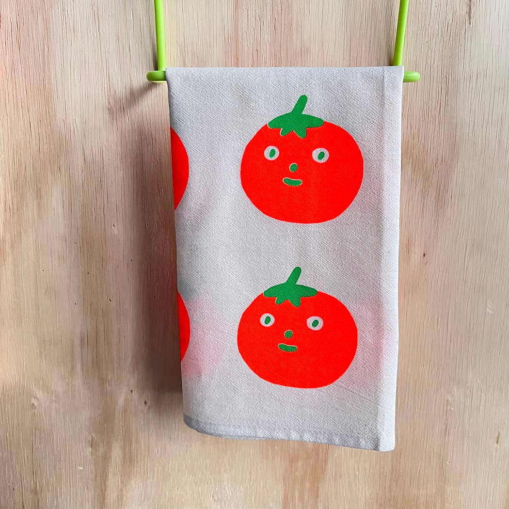 Tomato screenprinted tea towel