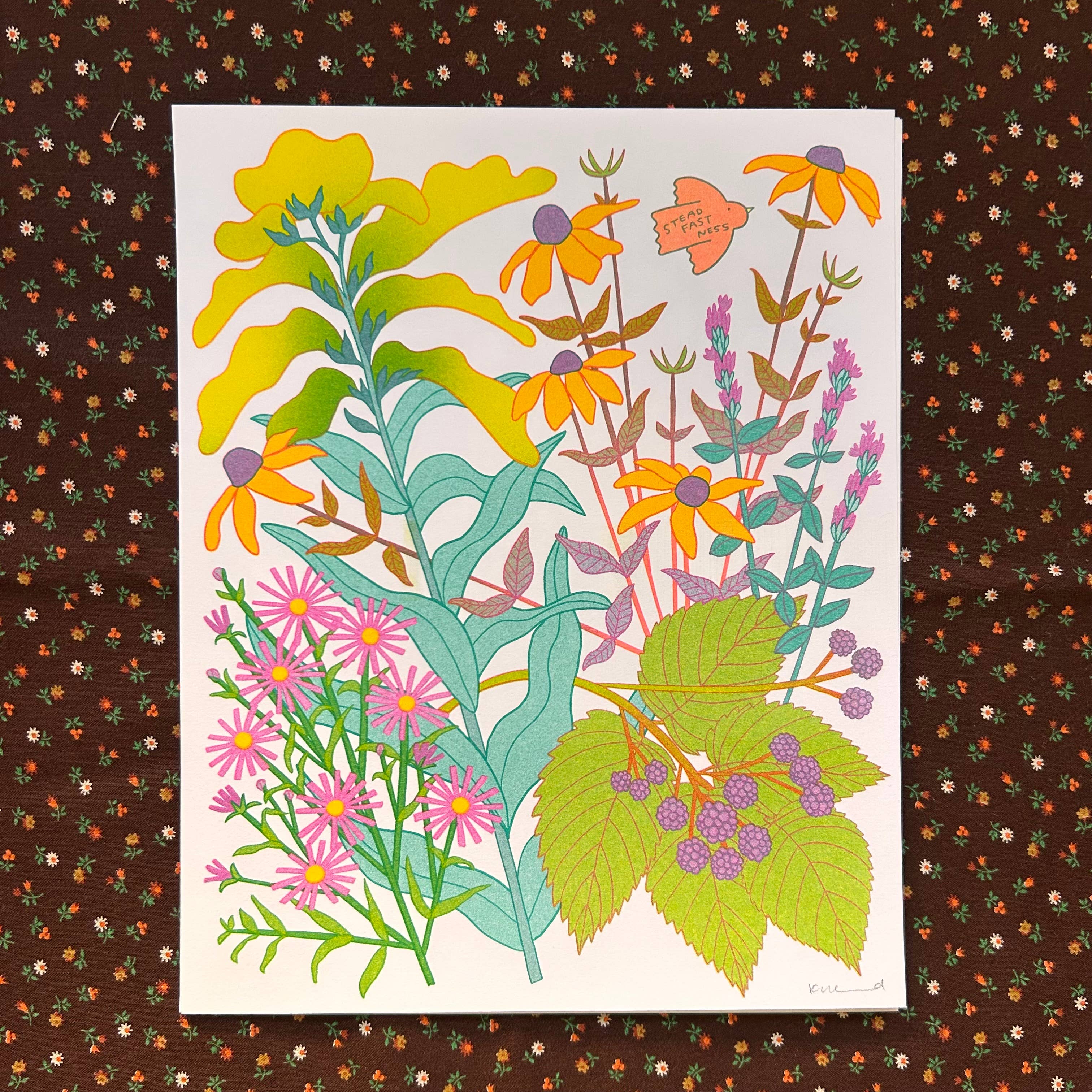 Steadfastness Prairie - Risograph Art Print