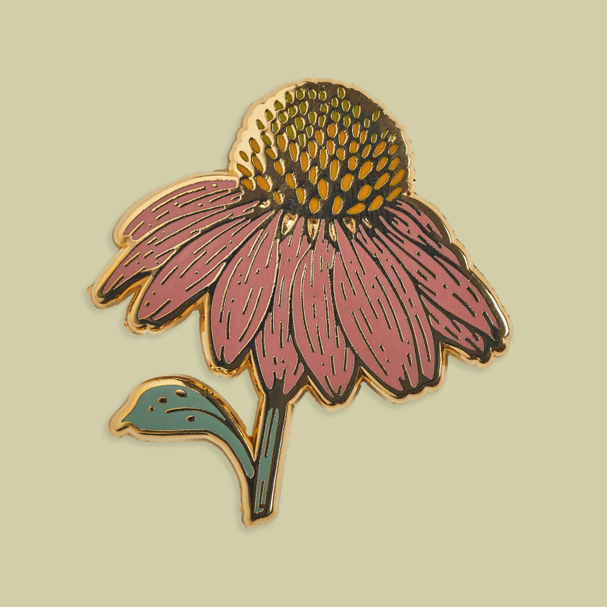 Enamel Pin: Purple Coneflower 1.25"