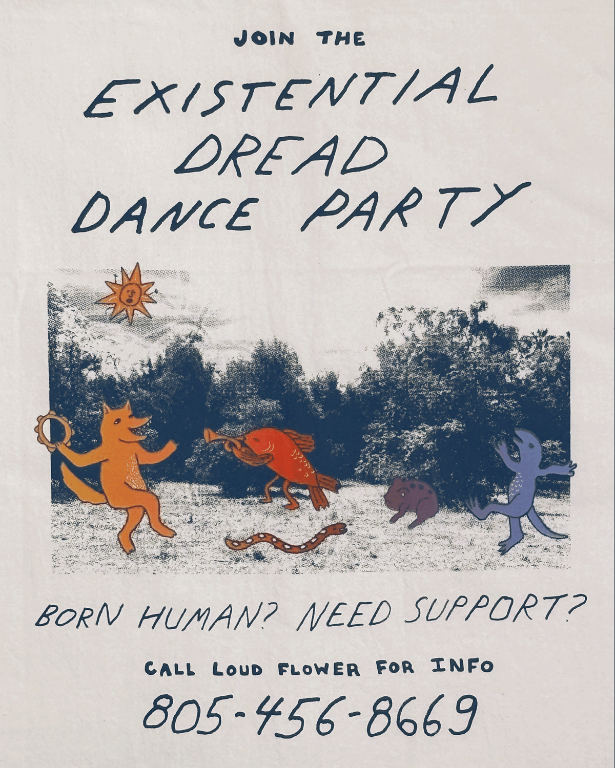Existential Dread Dance Party Kitchen Tea Towel