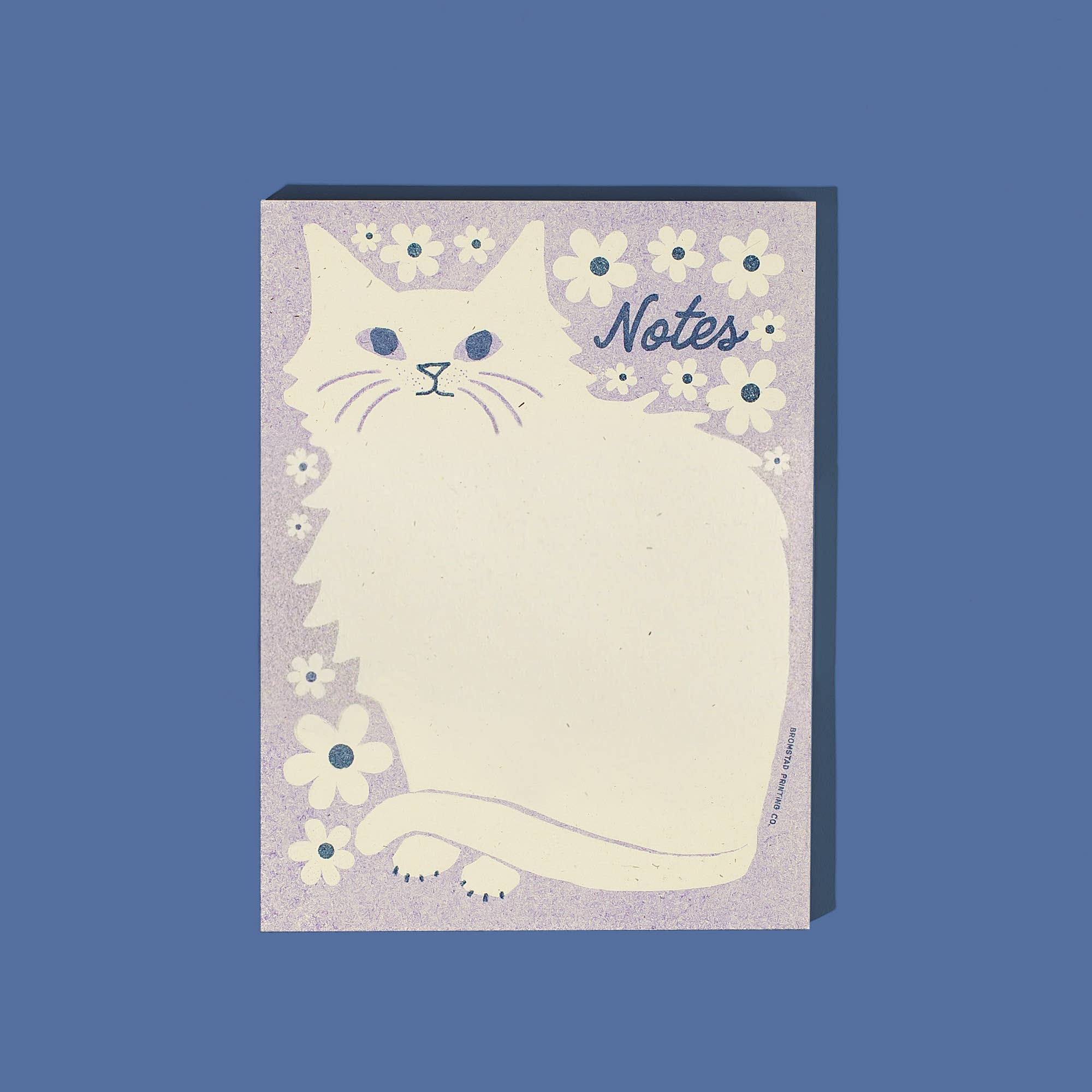 Negative Space Floral Cat - Risograph A2 Notepad