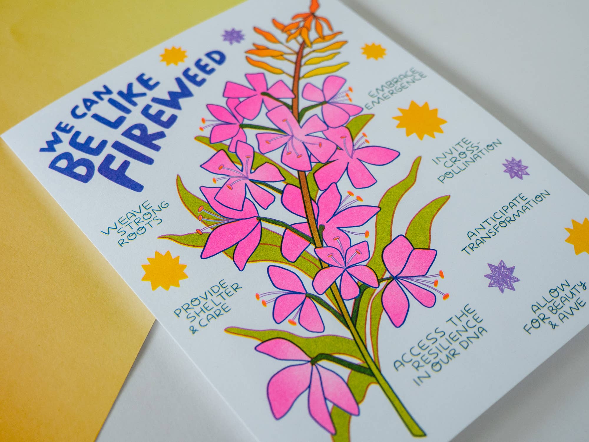 We Can Be Like Fireweed - Risograph Art Print