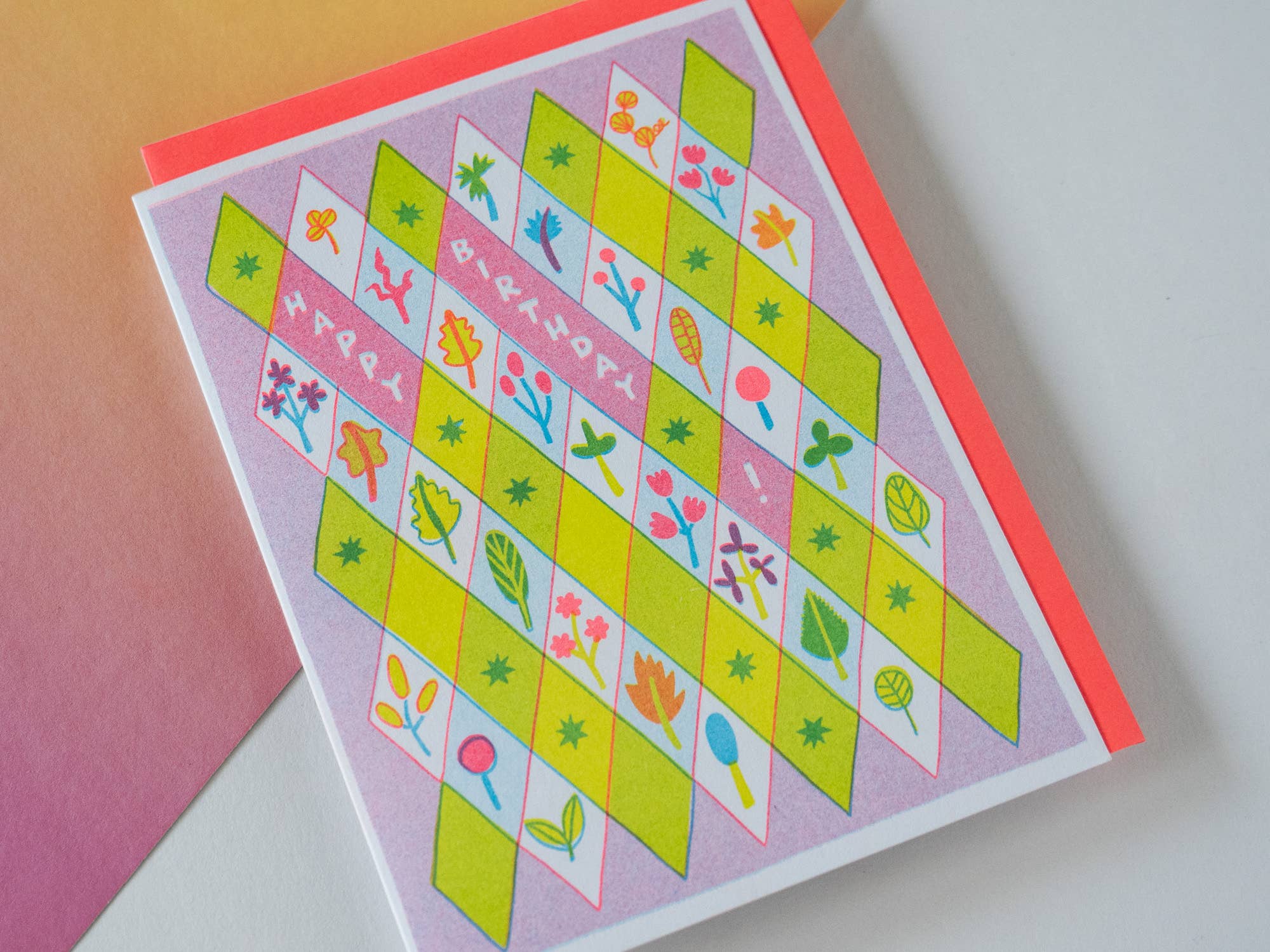 Little Diamonds Birthday - Risograph Greeting Card