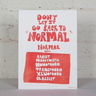Don’t Go Back to Normal Poster