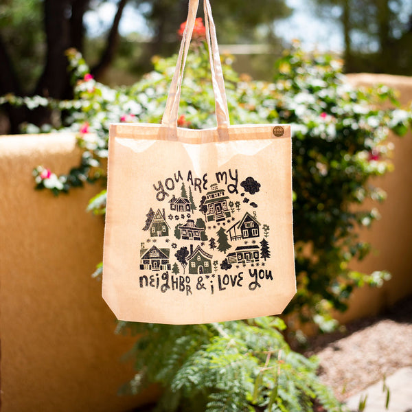 Yarn Is My Love Language Screen Printed Canvas Project Tote Bag